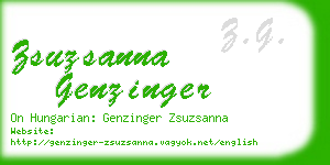 zsuzsanna genzinger business card